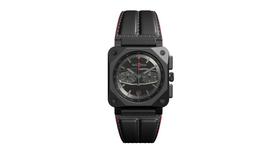 An all black sports watch by Bell & Ross, available at Windsor Jewelers.