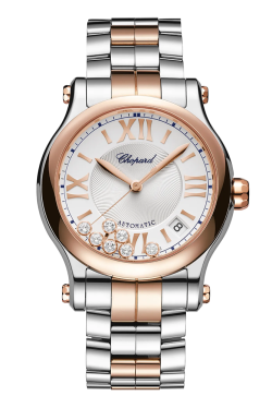 Happy Sport 36mm Automatic Stainless Steel 18K Rose Gold 