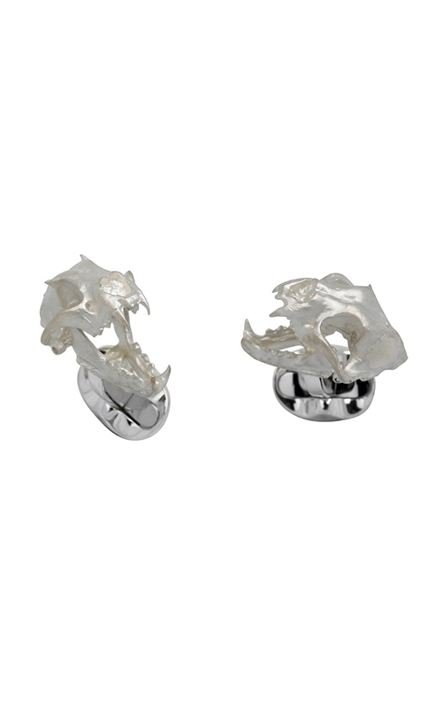 Deakin & Francis Lions Skull Silver Dome Cufflinks C1709X0001