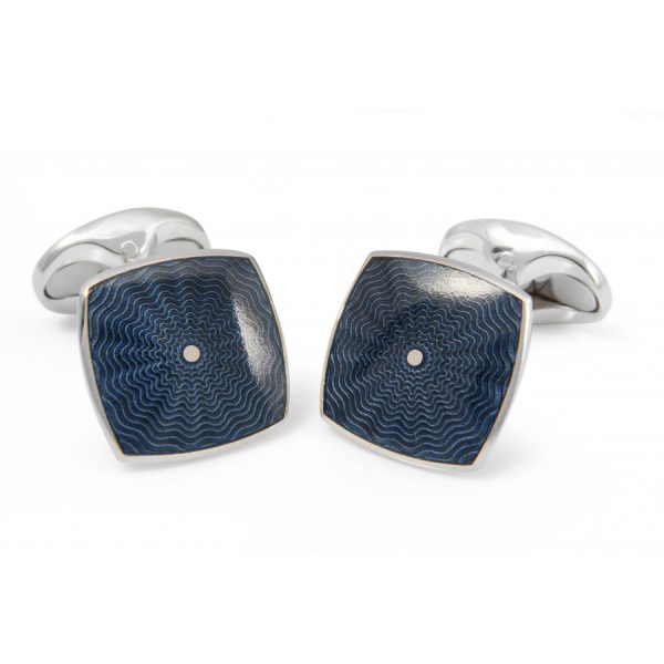 Blue 2025 enamel cufflinks