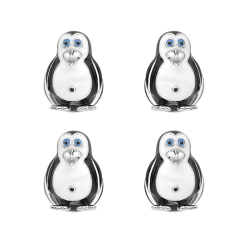 Deakin & Francis Fat Penguin Set Of 4 Studs Cufflinks