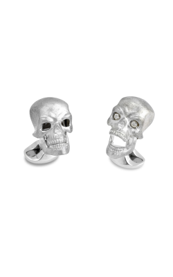 Deakin & Francis Silver Skull with Moving Jaw and Diamond Eyes Cufflinks C1585X0001