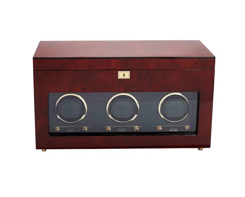 Wolf Savoy Programmable Triple Watch Winder With Storage